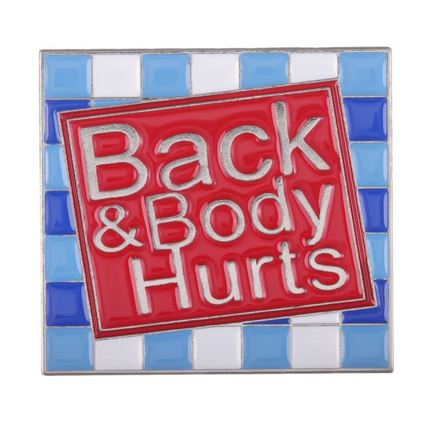 

back body hurts brooch cute anime movies games hard enamel pins collect metal cartoon brooch backpack hat bag collar lapel badges, Blue