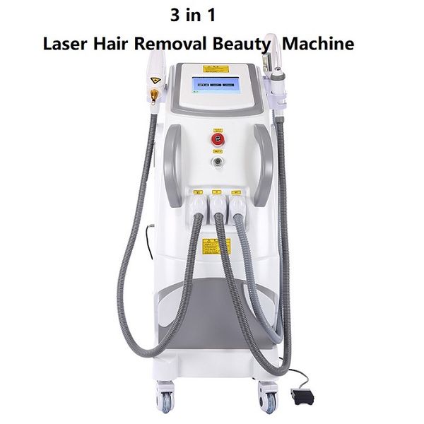 

professional ipl 3 in 1 laser hair removal beauty machine epilator nd yag laser body tattoo removal device vertical hair removal ipl opt rf, Black