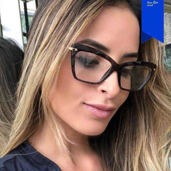 

anti blue glass light cat eye crystal multi cut glasses frame womens street
