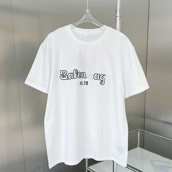 

designer women's clothing 20% off 2023 summer high edition li loose simple versatile letter round neck sleeve t-shirt, White