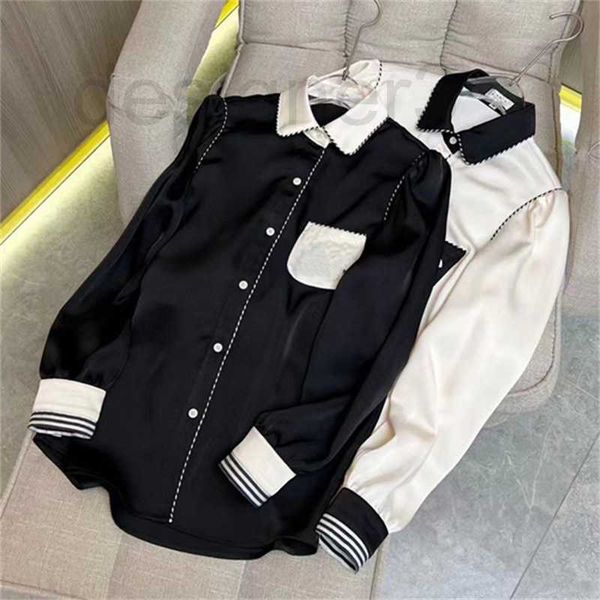 

women's polos designer chic fashion casual shirt chest black and white contrast versatile 5ksx