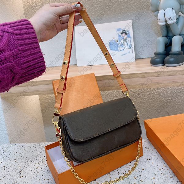 

2023 luxurys handbags woman handbag women bag clutch original box date code flower grid purse messenger cross body fashion chain shoulder ba