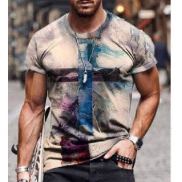 

men's t-shirts summer european and american street 3d t shirt bee cross theme print fashion short sleeve | - 230410, White;black