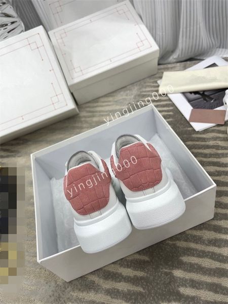 

2023new brand women sneakers low womens casual walking designer woman shoe leather lace up men fashion platform, Black
