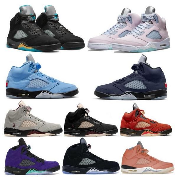 

basketball georgetown 5 shoes jumpman 5s unc aqua easter a ma maniere green bean oreo alternate grape dark concord 2023 men woman trainer sn, Black