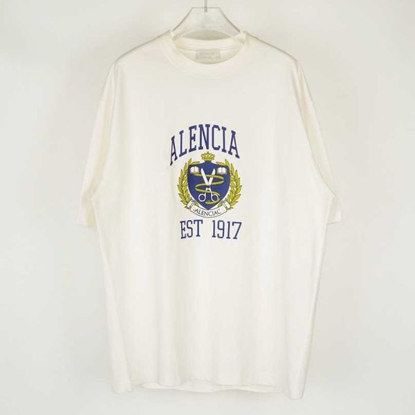 

luxury designer women t shirt shirt {straight} family crack print t-shirt white 1917 loose fit band perforated sleeve, White;black