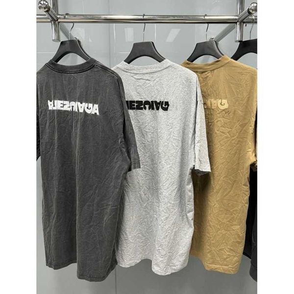 

designer new women t shirt shirt high edition family reversed split loose sleeve t-shirt for men women, White;black