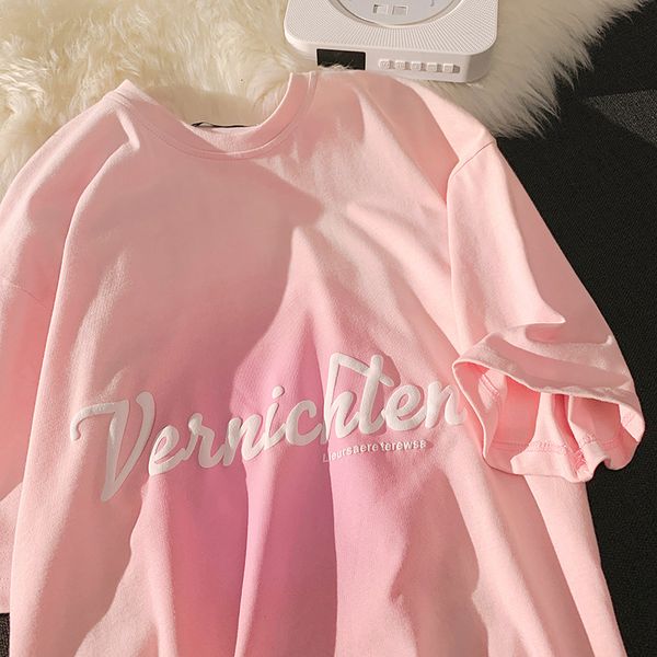 

womens tshirt cotton tie die shortsleeved tshirt summer foam font design tees round neck large size kawaii 230410, White