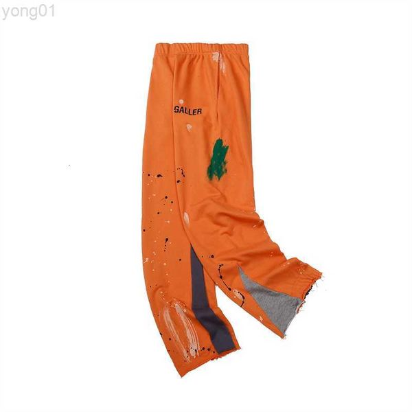 

men pants galleries sweatpants dept speckled letter print men's women's couple loose versatile straight112, Black;white