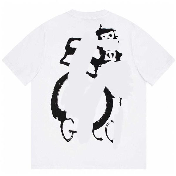 

2023 new designer womens t shirt high-end shirt correct version summer graffiti relaxed sleeve t-shirt top, White;black