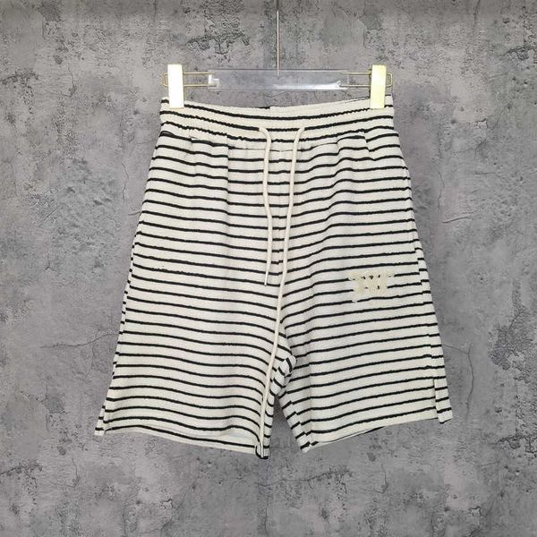 

designer new women t shirt shirt high edition 2023 summer embroidery contrast stripe knitted shorts women, Black