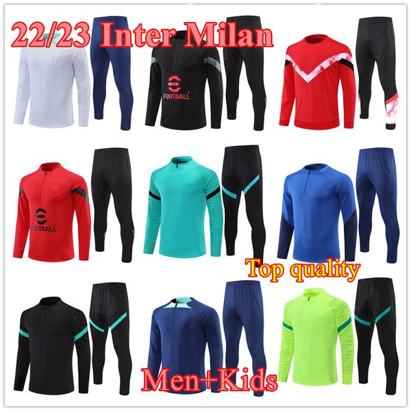 

2022 2023 inter tracksuit lautaro chandal futbol men and kids soccer milano training suit 22/23 milans training suit camiseta de foot sports, Black