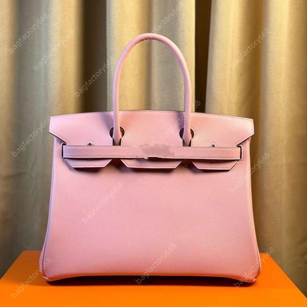 

10A top designer Handbag Women's Bag 25cm Original Swift Leather Classic Fully Handmade Tote bag Plain Noble Imported wax thread sewing 22K Platinum Plating Hardware