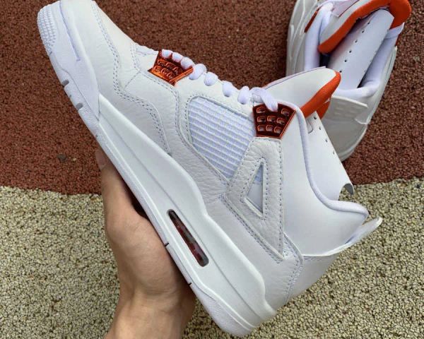 

2023 basketball shoes orange metallic men woman jumpman 4 4s white team-orange outdoor running trainers sport sneaker with box