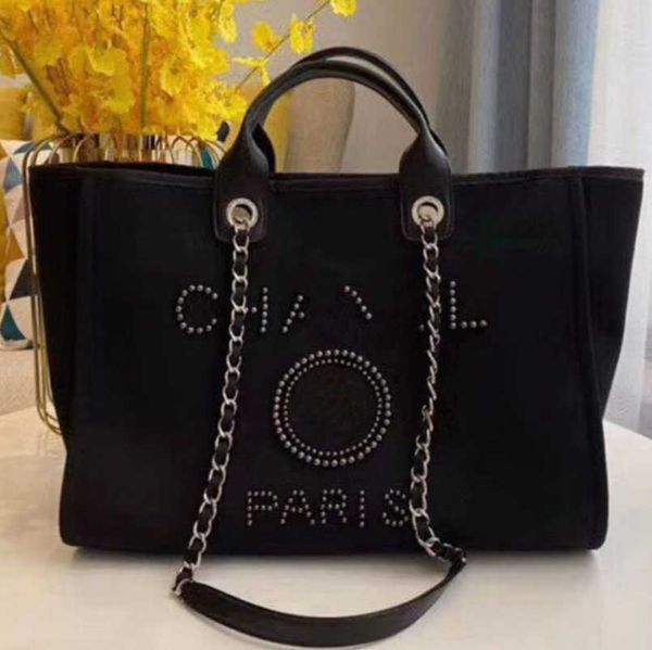 

classic luxury women's beach bags ch brand fashion canvas handbag designers female backpacks large capacity evening bag small chain pac, Black;red
