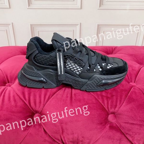 

new casual shoes calfskin reflective sneaker designer mens women sneakers fashion leather trainers, Black