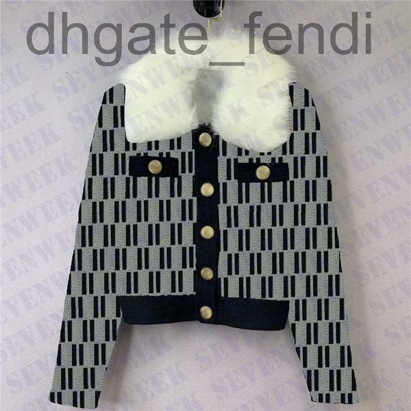 

women's sweaters designerfull letters womens knitted cardigan with fur collar long sleeve designer coats sweatshirts f1de, White;black