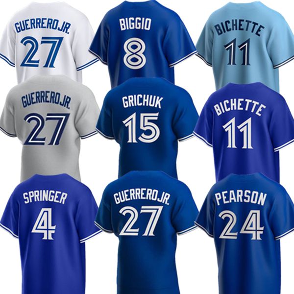 

vladimir guerrero jr. baseball jerseys kikuchi yusei george springer bo bichette jose berrios robbie chapman ryu kevin gausman custom men wo, Blue;black