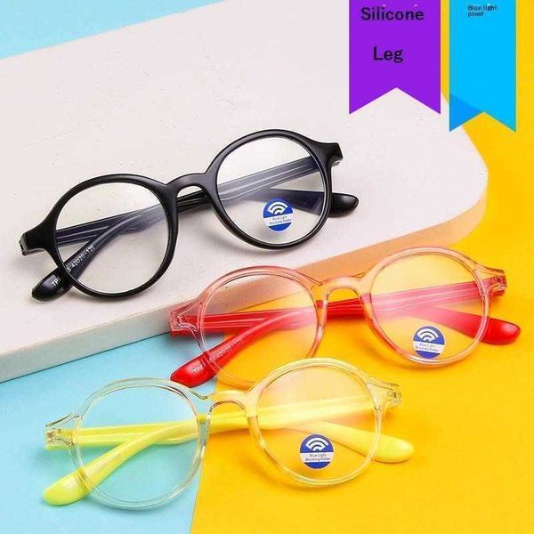 

childrens anti blue ray plain glasses fashion candy color round frame silicone