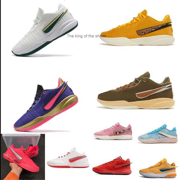 

mens james lebron 20 xx basketball shoes 20s olive green suede yellow purple pink white red asw blue laser orange sneakers tennis with box20