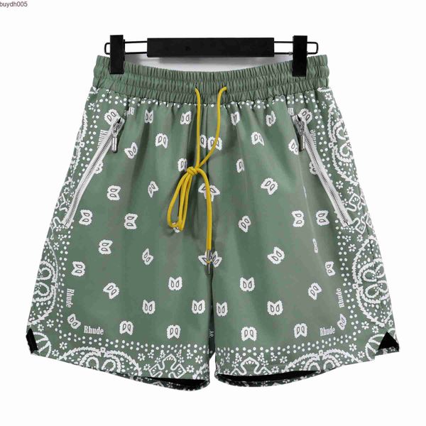 

wwxs 2023 men's shorts fashion brand rhude summer new coconut water ripple letter printing loose casual men's and women's spo, White;black