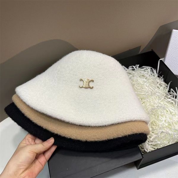 

Winter Hat Designer Caps Fluffy Wool Bucket Hats for Winter Designer Baseball Brand Fisherman Hat Man Woman Warm Sunhats Black White Snow Cap, #1