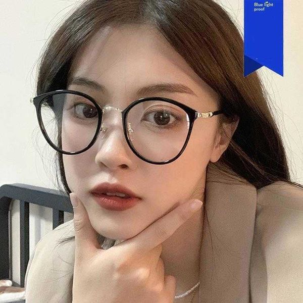 

anti blue light metal circle glasses frame fashion plain transparent