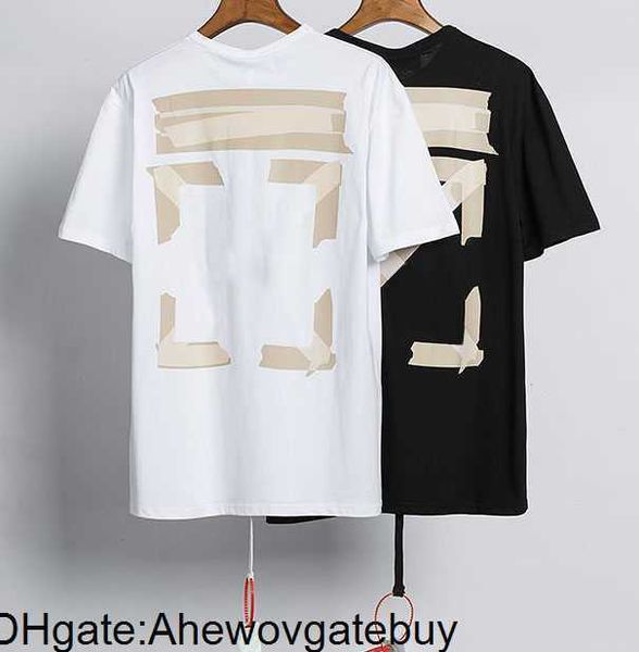 

summer fashion brand offs t shirts mens ow religious oil painting direct spray arrow tshirts hip hop short sleeve loose men women black j7g6, White;black