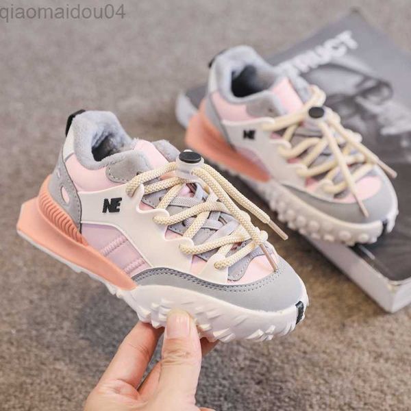 

athletic outdoor spring summer new children sport shoes boys girls breathable mesh color matching clunky sneakers baby fashion soft walking, Black