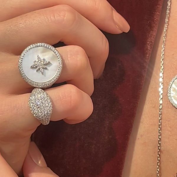 

band rings micro pave cz ring for women little finger cute love fashion jewelry 230410, Silver