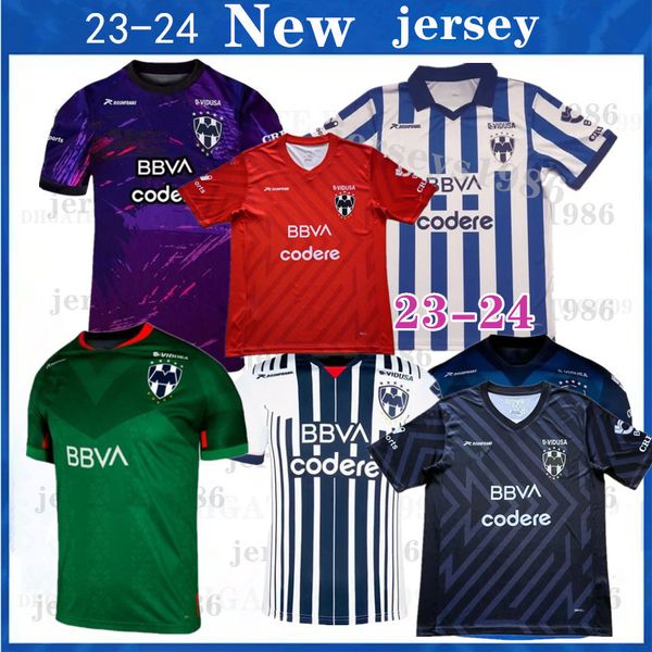 

2023 2024 cf monterrey soccer jerseys green special edition home away funes mori 22 23 24 rayados football shirt size s- 4xl, Black;yellow