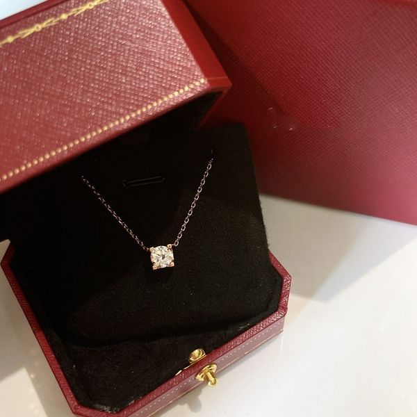 

luxury brand designer pendant necklace s925 sterling silver big square zircon rose gold plated charm choker for women jewelry