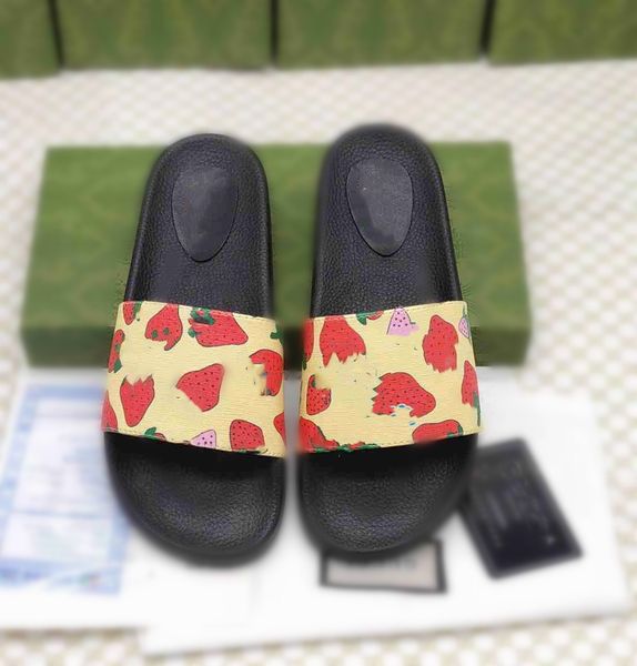 

2023 luxury men slides shoes slippers summer sandals beach slide flat designer ggity classic checkered pattern print sneakers gg3b, Black