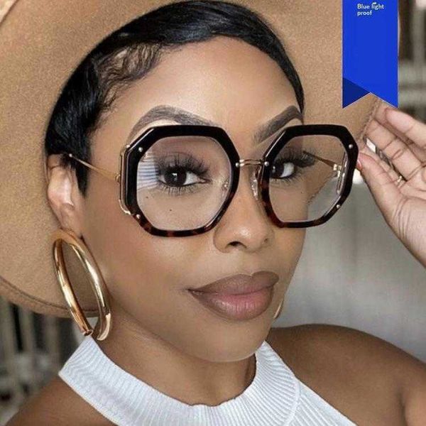 

polygonal glasses frame anti blue light side hollow ins personality fashion