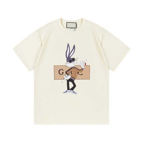 

womens designer t shirt shirt high edition early spring sleeve t-shirt round neck korean loose cartoon co branded, White;black