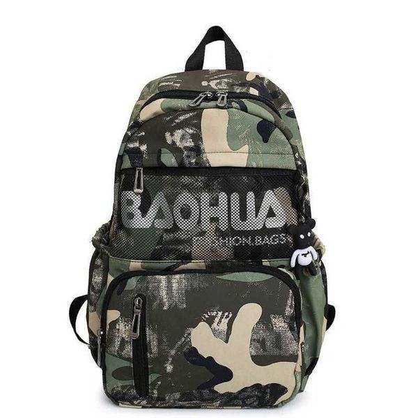 

backpackbackpack korean school bag men's large capacity camouflage backpack outdoor leisure student computer 230228