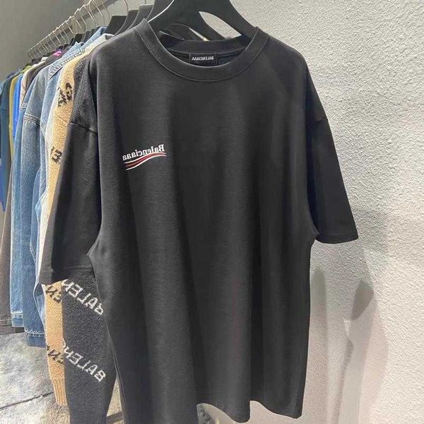 

womens designer t shirt tracksuit shirt high edition family classic coke wave loose sleeve t-shirt for men women couples, White;black