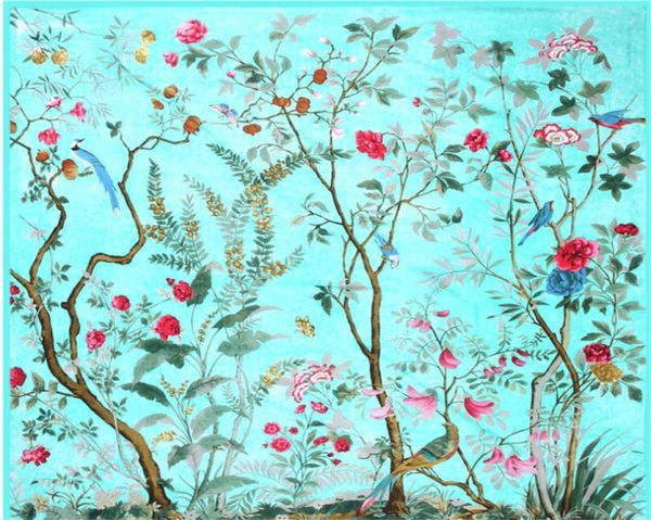 

new silk scarf scarf whole twill silk shawl large square sunscreen 130130cm flowers and birds jungle7524169, Blue;gray