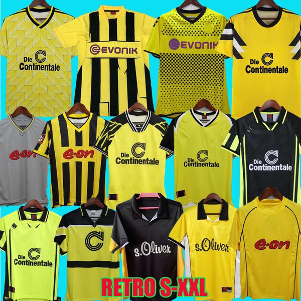 

dortmund retro soccer jerseys 88 89 94 95 1996 97 98 2000 2001 2011 12 2013 vintage football shirt reus borussia moller koller lewandowski 1, Black;yellow