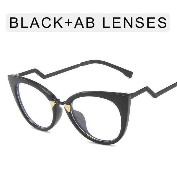

cat eye anti blue ray plain glasses personality wave leg frame fashion