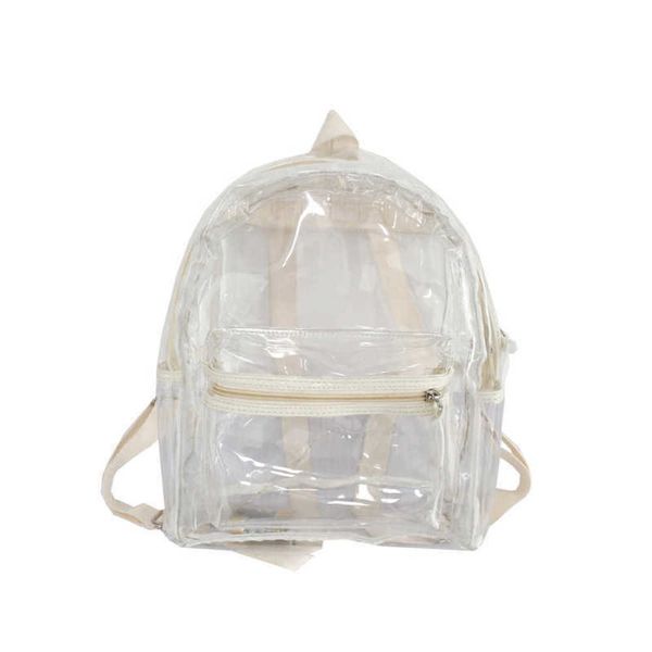 

2022 summer new transparent backpack women's shiny pvc schoolbag 230301