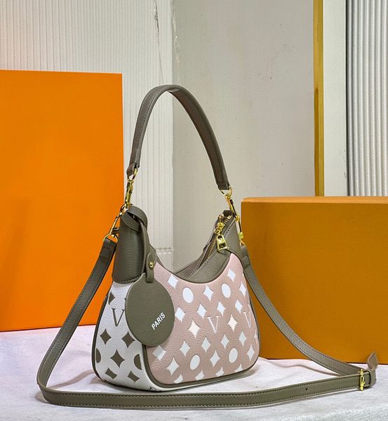 

womens designer shoulder bag luxurys bagatelle bb crossbody handbag embossed flower letters empreinte leather underarm bags for woman fashio