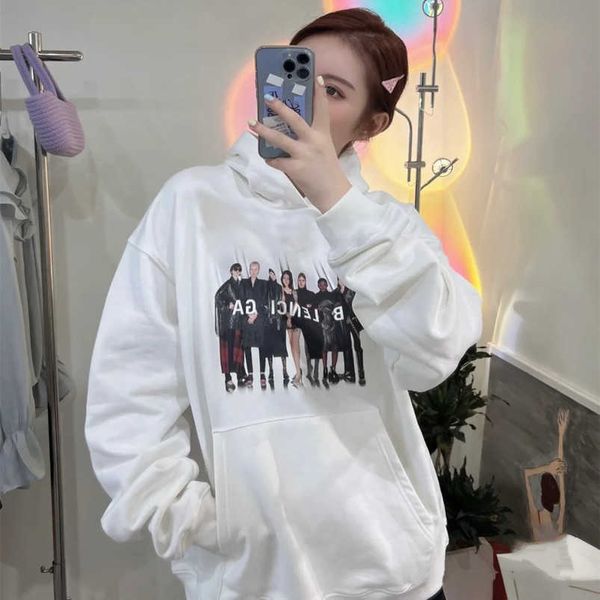 

womens designer t shirt shirt high edition early spring family like band print hooded top, Black