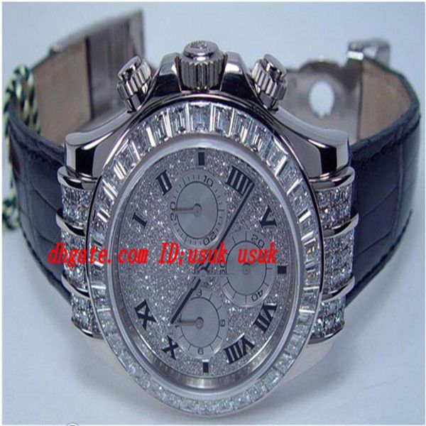 

luxury wristwatch 18kt white gold full diamond model - 116599 tbr automatic mens watch men's wrist watches242x, Slivery;brown