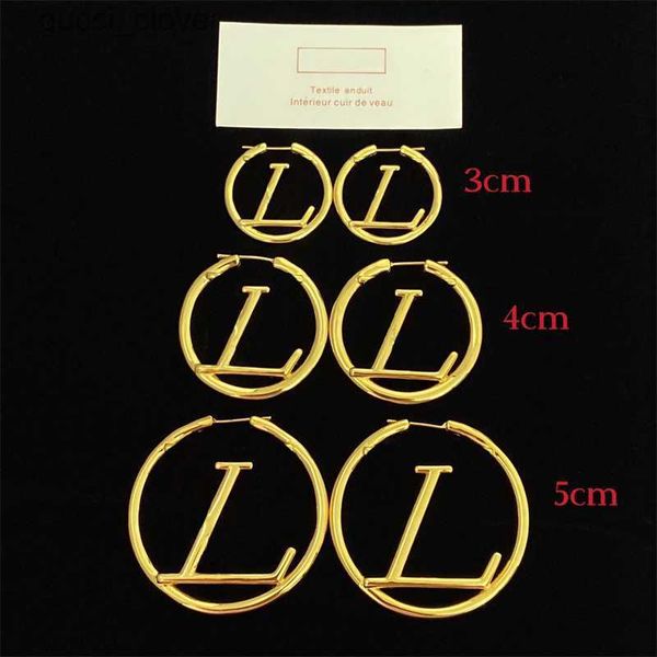 

womens designer earrings luxury jewelry hoop earring classic letter l ear studs fashion gold silver earrings lady big circle rings earring, Golden;silver