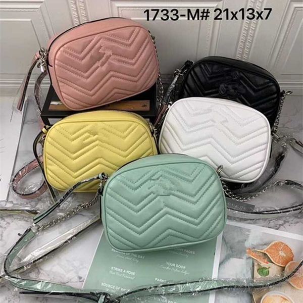 

2023 new fashion women's bag single shoulder messenger makaron camera chain bag-1733