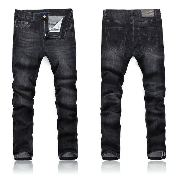 

men's distressed ripped skinny slim motorcycle moto biker causal denim hip men v4, Blue