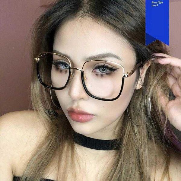 

large frame square glasses plain street sring buckle mirror leg decoration