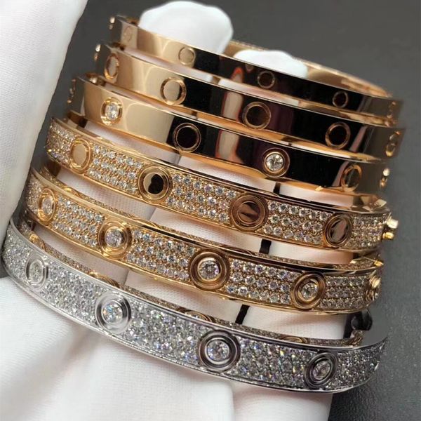 

designer bangle bracelet for women wedding engagement size 16-18 wide edition diamond bracelets for banquet jewelry 3 colors silver cuff lov, Black