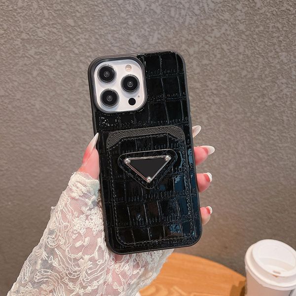 

faux crocodile leather cell phone cases card holders pockets for apple iphone 14 13 12 11 pro max xr xs 7 8 plus fashion full-body mobile bu